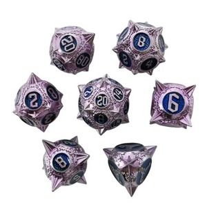 7 Piece Metal Dice Set Spiked Series